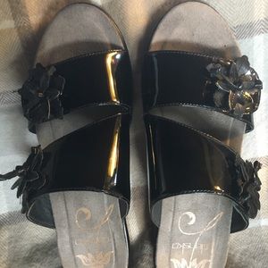 Dansko black patent leather sandals size 37
